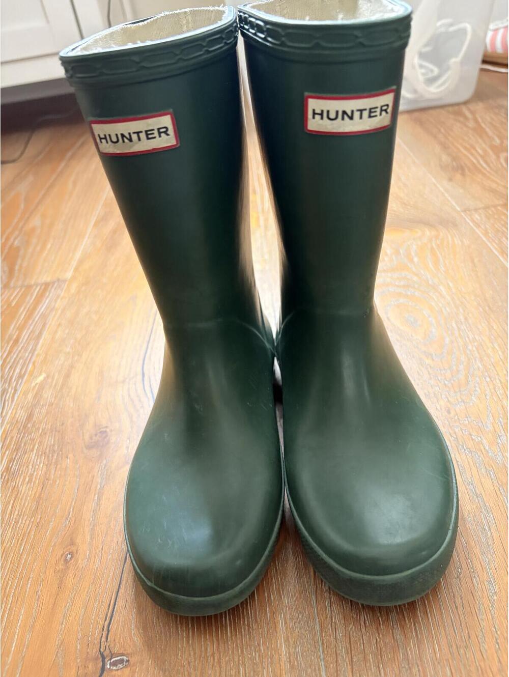 Hunter Green Rubber Rain Boots Kids Size 12